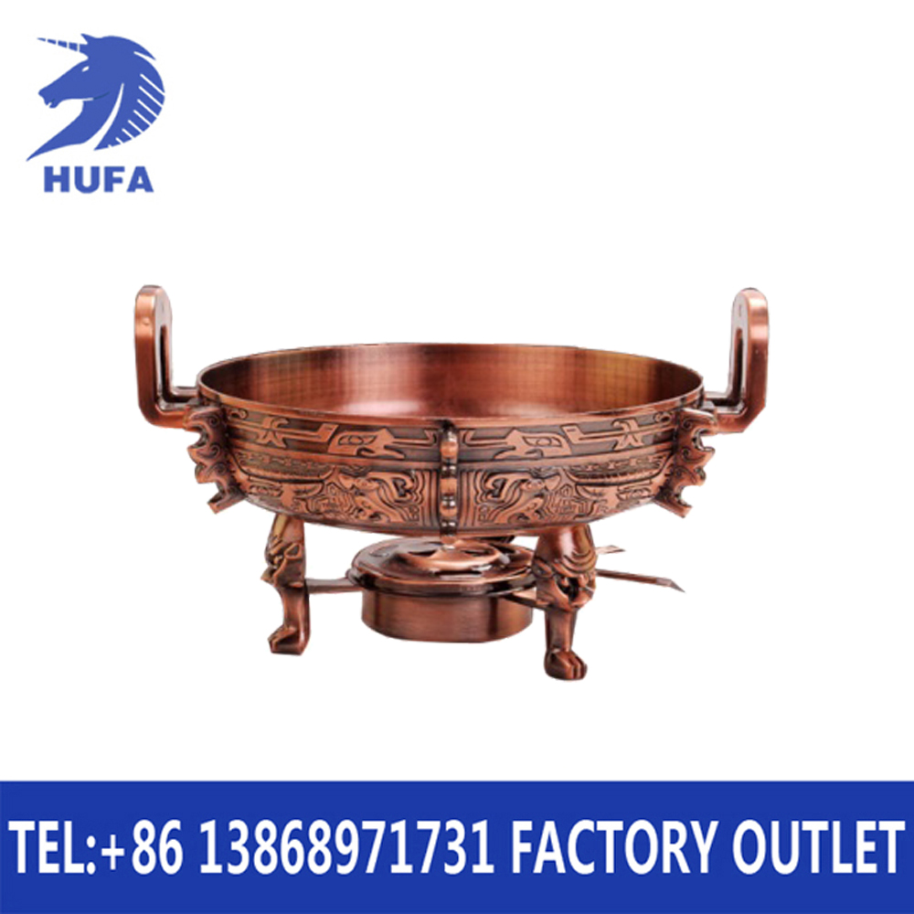 Hotel supplies China Zzun Ding dry boiler fire control small hot pot solid alcohol furnace stainless steel retro solid alcohol furnace blue/red copper Zzun Ding high-end hot pot restaurant alcohol furnace hotel supplies details Picture