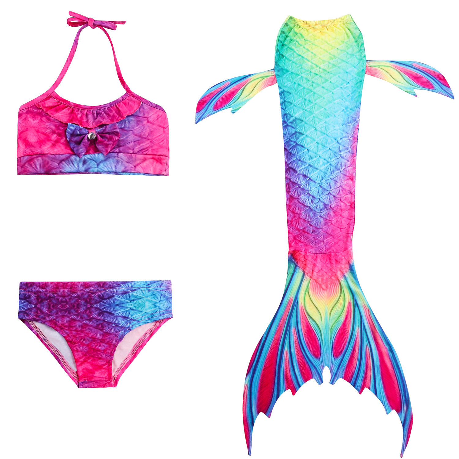 2018 New Children's Mermaid Swimsuit Mermaid Tail Swimsuit Mermaid Costume Swimsuit Bikini details Picture