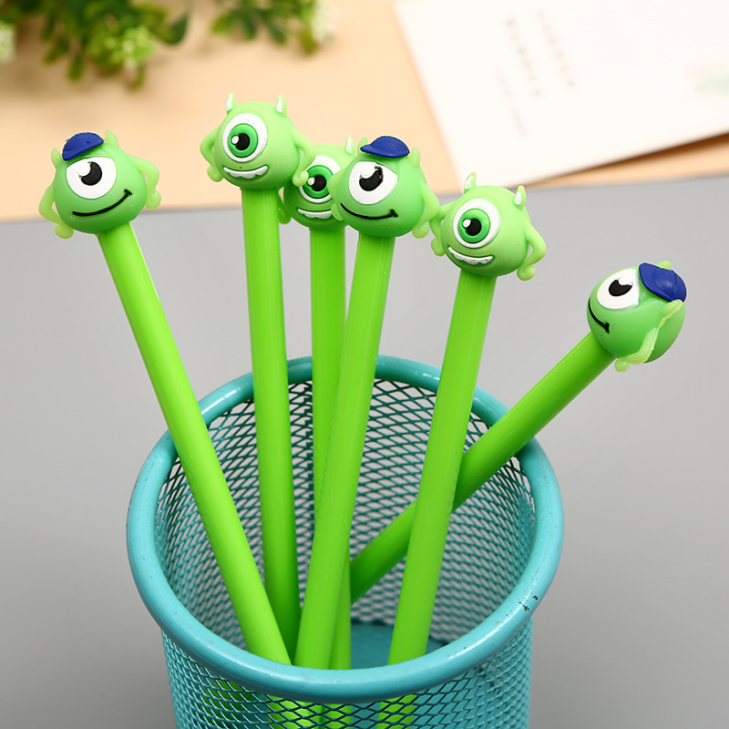 Factory direct sales of Korean cartoon fresh monocular monster monocular man neutral pen student stationery supplies
