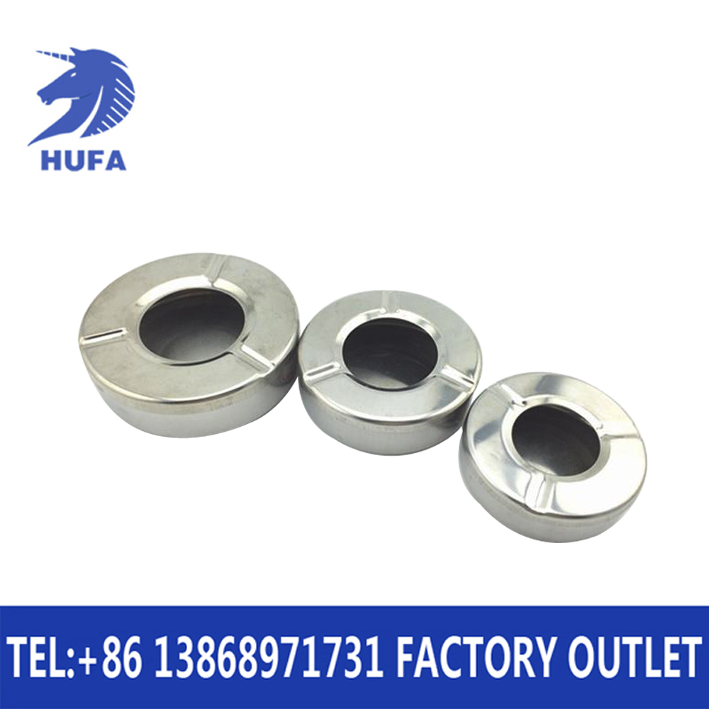 不锈钢圆形C型烟灰缸 密封式带盖旋转可拆烟灰缸烟具