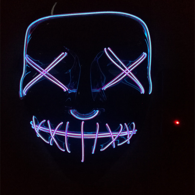 El Glow Masks Halloween Cold Light Masks X face with blood glow masks dance pairs