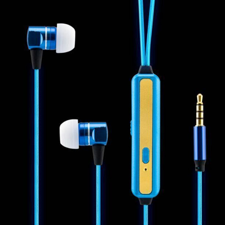 发光耳机手机入耳式重低音线控耳塞EL光发线