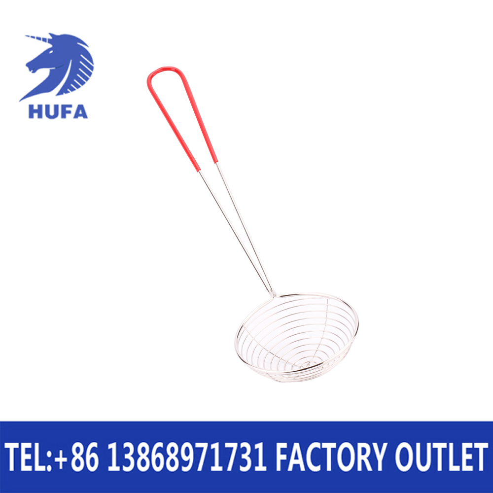 酒店用品 无磁油炸篮红胶柄滤油网不锈钢薯条炸篱产品图