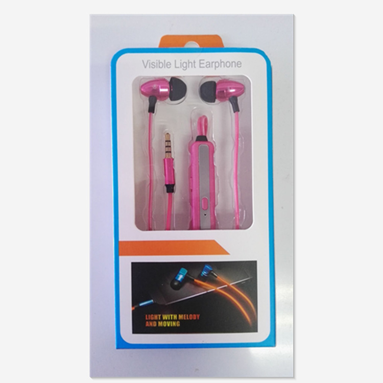 发光耳机手机入耳式重低音线控耳塞EL光发线产品图