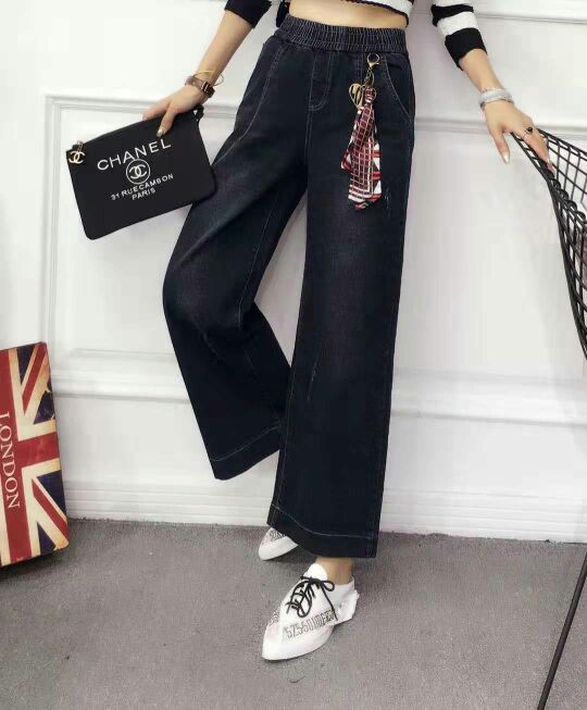 The manufacturer's clearance sale of autumn Korean style fashion bestsellers, wide-leg slimming and versatile women's jeans details Picture