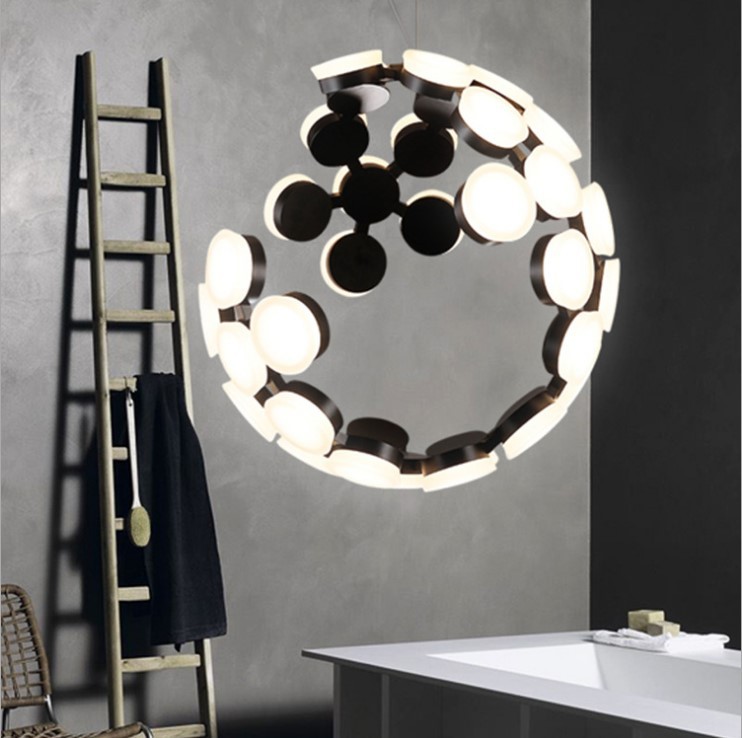 Postmodern art restaurant creative personality Nordic simple bedroom led atmospheric living room chandelier bar Specification drawing