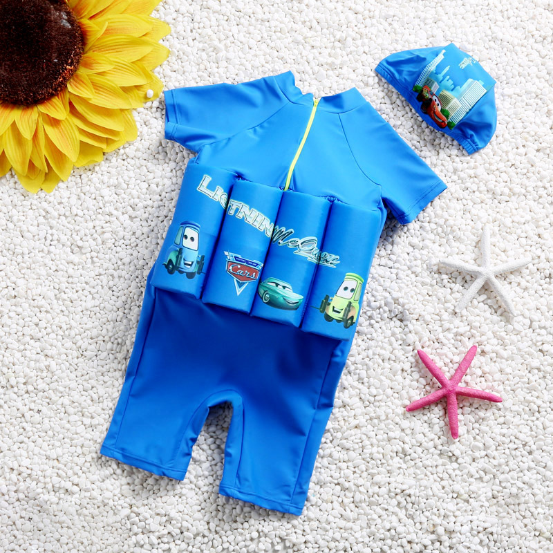 New kiddie swimsuit Boy cartoon baby Kiddie Conjoined learn to swim buoyancy swimsuit float swimsuit Specification drawing