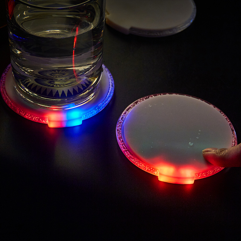 Circular ultra-thin LED luminous coasters