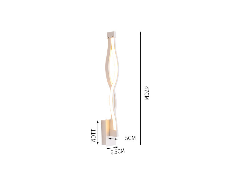 Modern simple L creative bedroom hallway living room TV background LED aluminum wave wall lamp