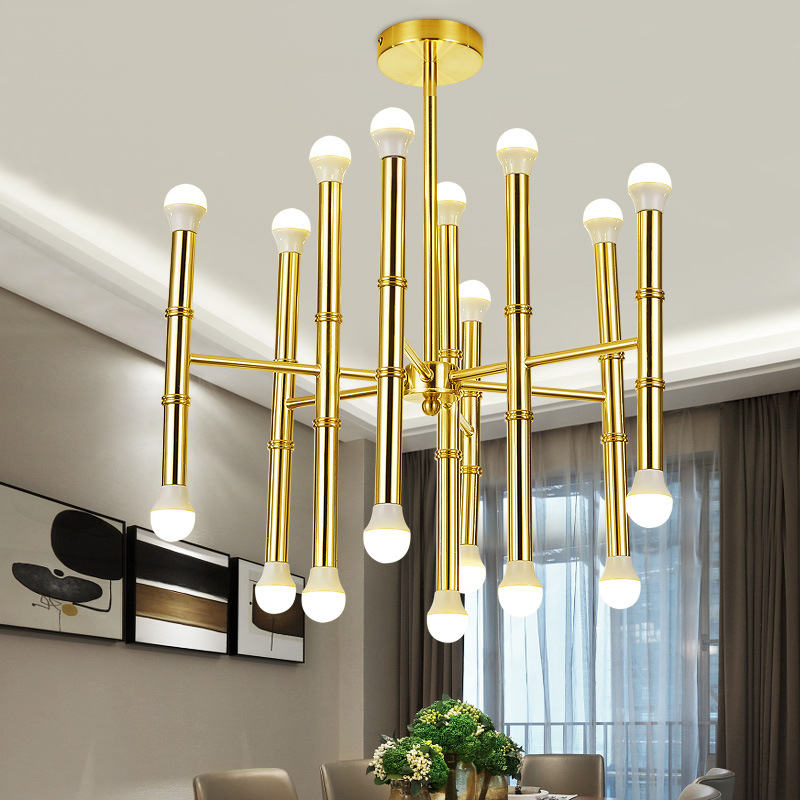 European designer lamp personality bamboo lamp metal postmodern creative golden living room