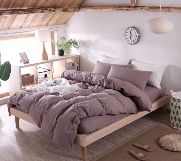 Washed cotton four-piece set, raw materials, bedding, hotel factory, Indian cotton, candy pillow, quilt cover