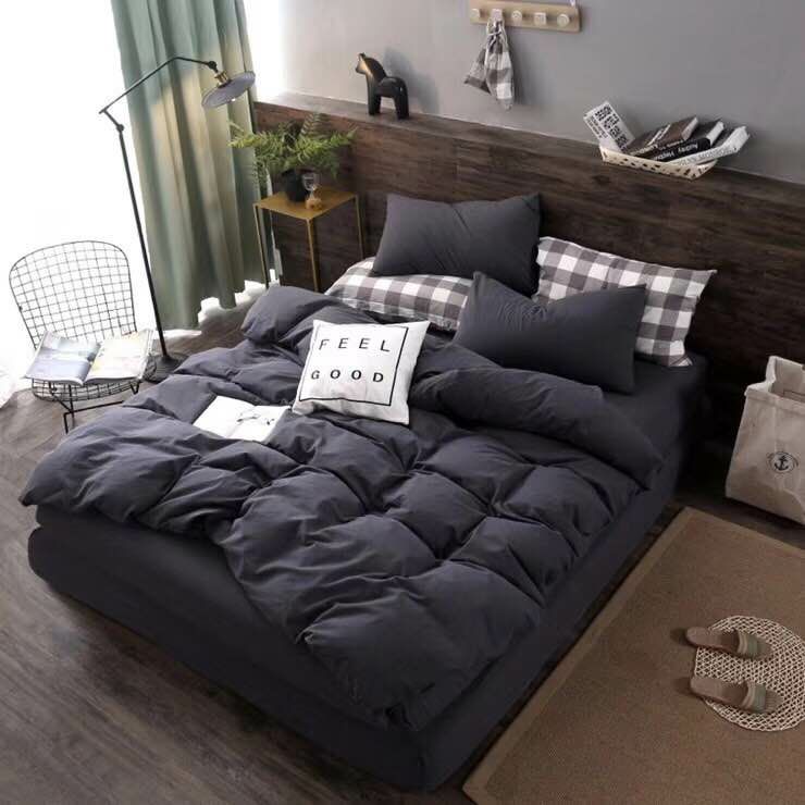 2022 Japanese Quality Nordic Simple Muji Washed Cotton Four-piece Set, Double Bedding, hotel fabric wholesale, Indian cotton