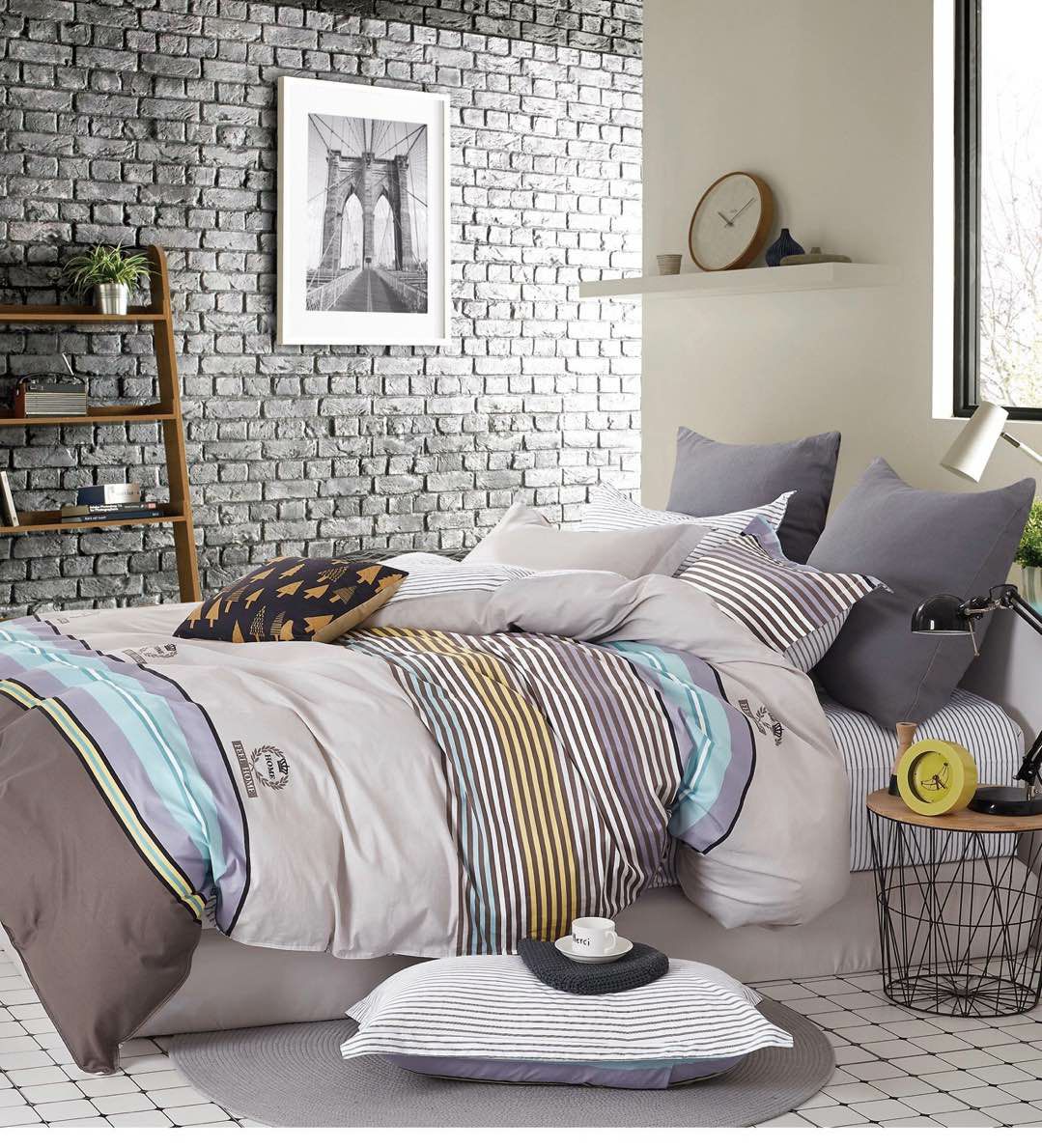 Pure cotton four-piece set, all-cotton printed bedding, Muslim-style double quilt cover, pillow factory Application Scenario
