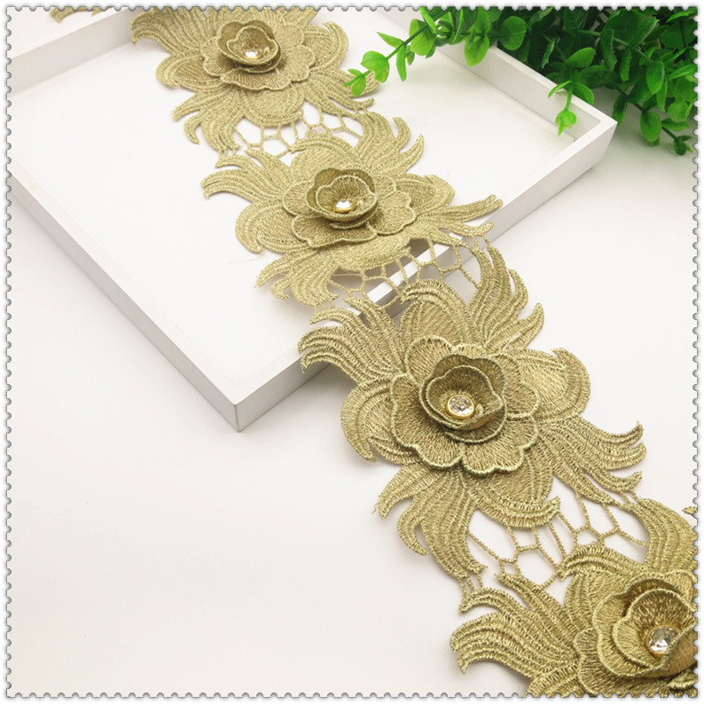 High-end gold thread water-soluble lace details Picture
