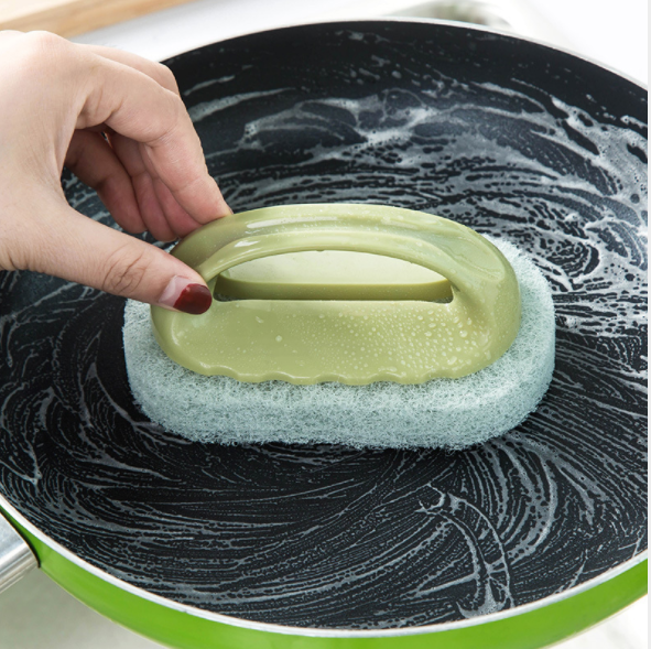 The bathroom features a handle, a creative thickened sponge brush, a kitchen brush, a pot cleaning brush, and a sponge wipe Application Scenario