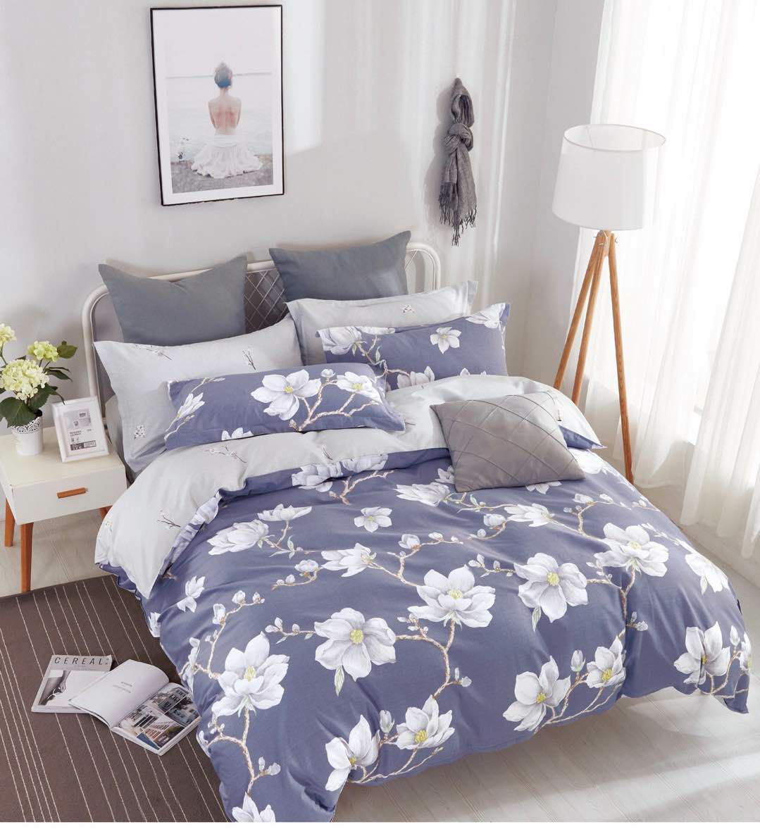 Pure cotton four-piece set, all-cotton printed bedding, Muslim-style double quilt cover, pillow factory details Picture