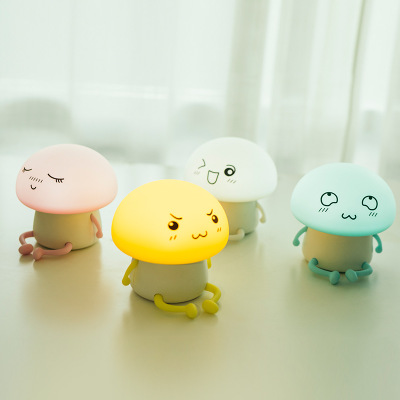 Usb rechargeable bedside lamp 3D silica gel patting night lamp