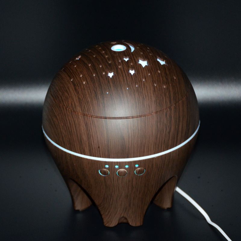 Diffuser, Starry Sky Aroma Diffuser, 500ml wood grain humidifier, essential oil diffuser details Picture