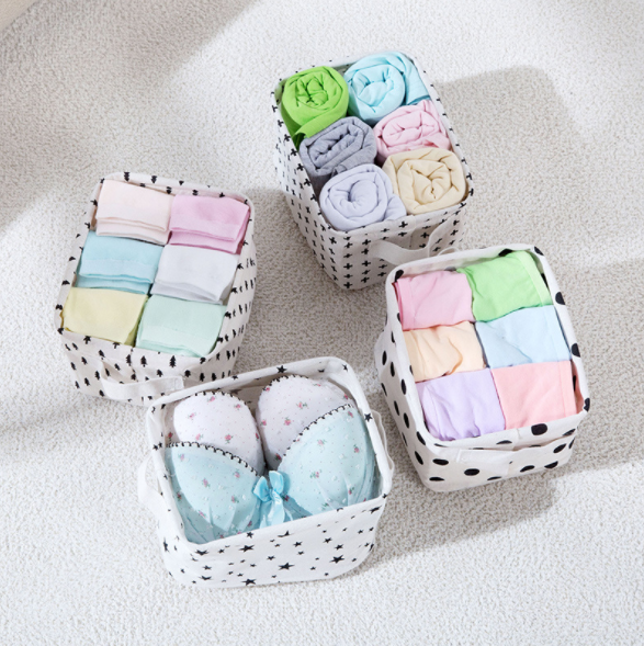 桌面收纳盒布艺玩具小篮子创意化妆品收纳筐零食杂物整理筐产品图