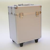 Multi-function aluminum frame pull bar cosmetic tattoo cosmetic box Universal wheel cosmetic box