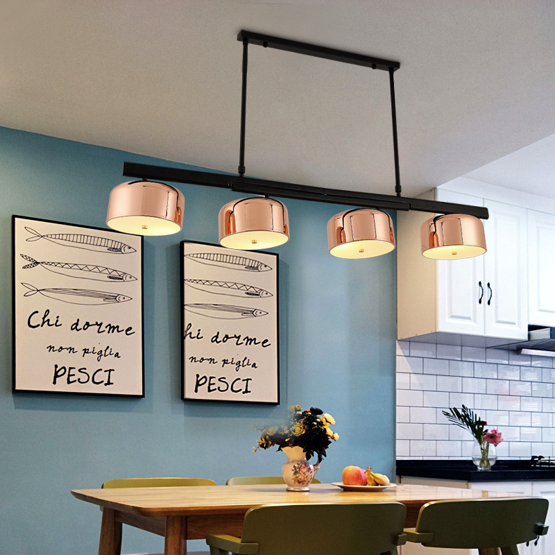 北欧创意吧台卡客厅灯具简约书房餐桌灯后现代LED旋转餐厅吊灯