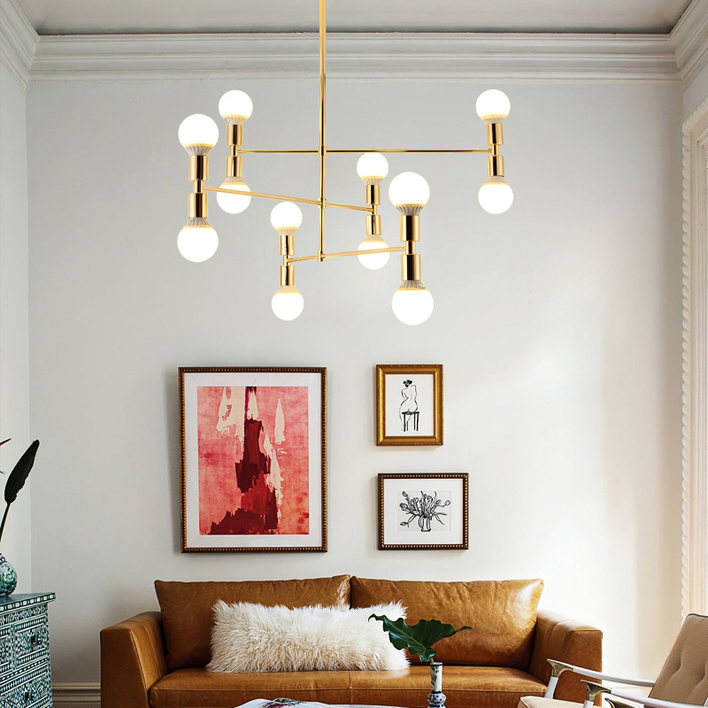 American country, postmodern, simple, Nordic lighting fixtures, personalized and creative living room chandelier E27 Application Scenario