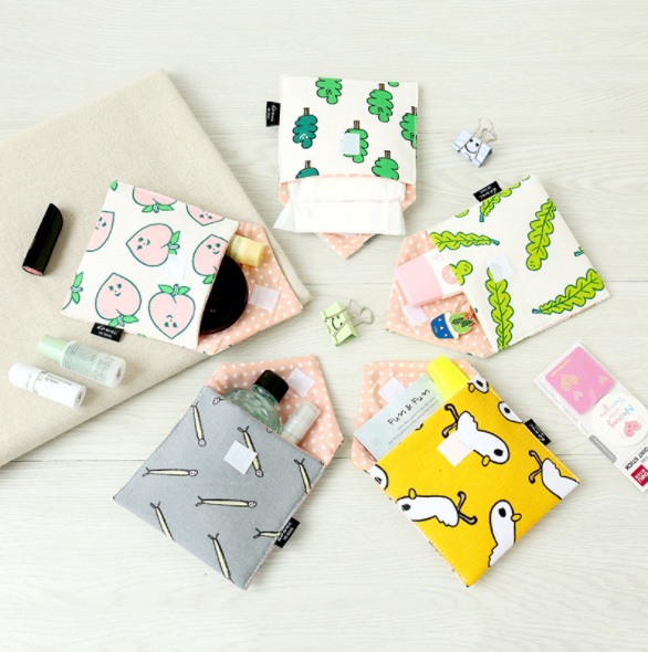 Large capacity sanitary napkin storage bag Cute portable tampon bag