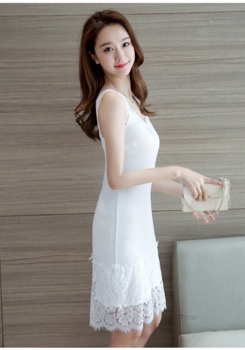 Spring/Summer New Modal Women's Mid-Length Inside Vest Strap Lace Bottom Skirt Inside Petticoat Dress Application Scenario