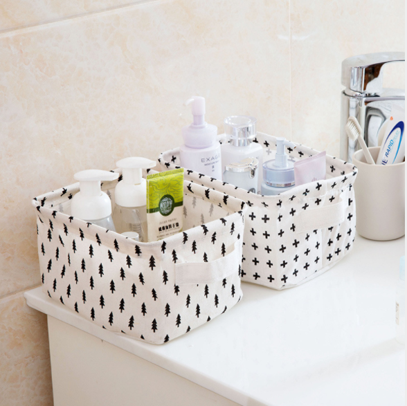 桌面收纳盒布艺玩具小篮子创意化妆品收纳筐零食杂物整理筐细节图