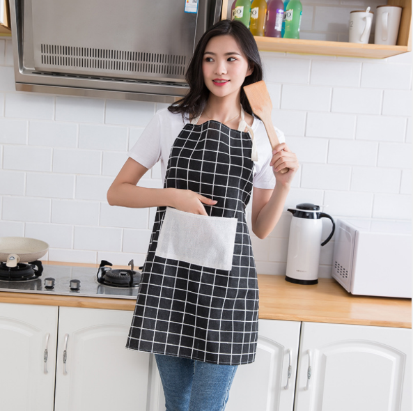 围裙韩版时尚可爱女厨房做饭防水防油成人男背心式家用定制印logo产品图