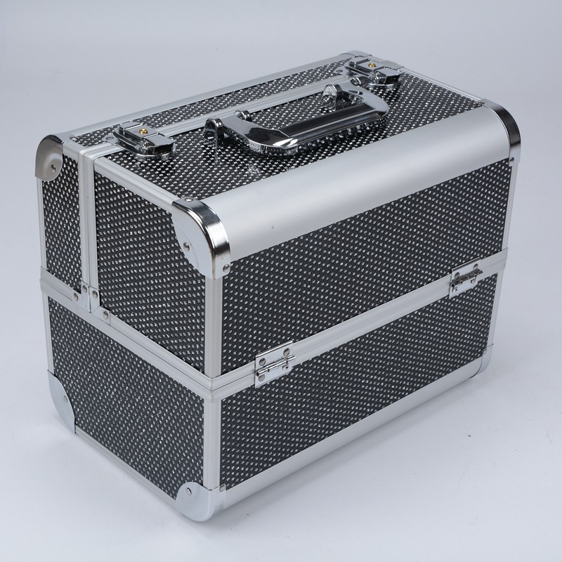 Cosmetic case Professional hand - hold multi - layer double - open cosmetic tattoo case Nail toolbox container cosmetic bag wholesale