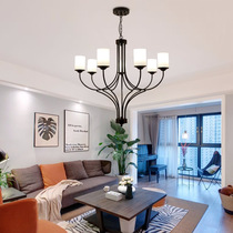 Nordic garden master bedroom lamp restaurant lamp simple atmosphere iron living room glass chandelier
