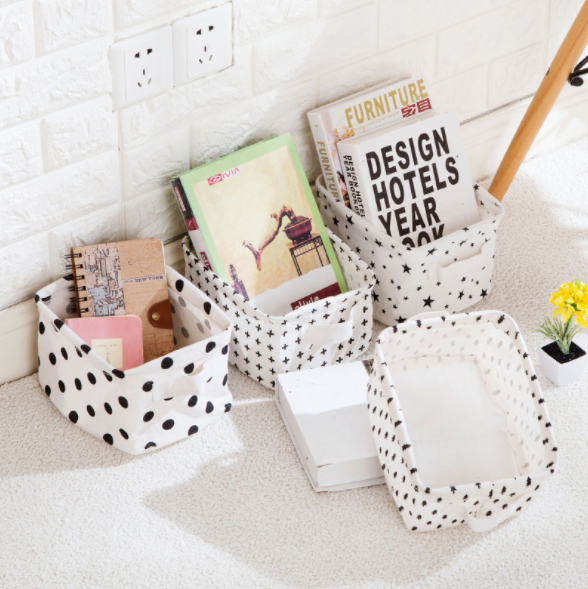 桌面收纳盒布艺玩具小篮子创意化妆品收纳筐零食杂物整理筐