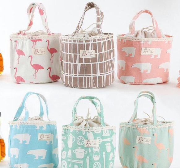 动物手提保温袋 防水棉麻便当包 外卖保温包 时尚冰包 午餐包