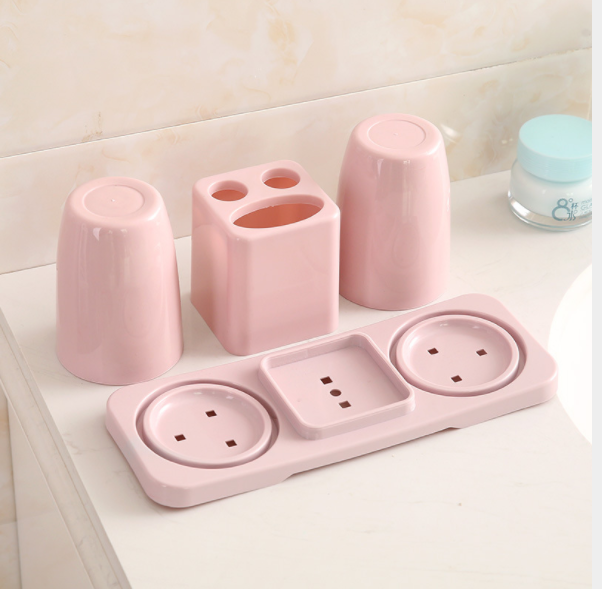 Creative toothbrush rack, toiletry set, double mouthwash cup, toothbrush holder, couple toothpaste rack, bathroom storage rack Specification image