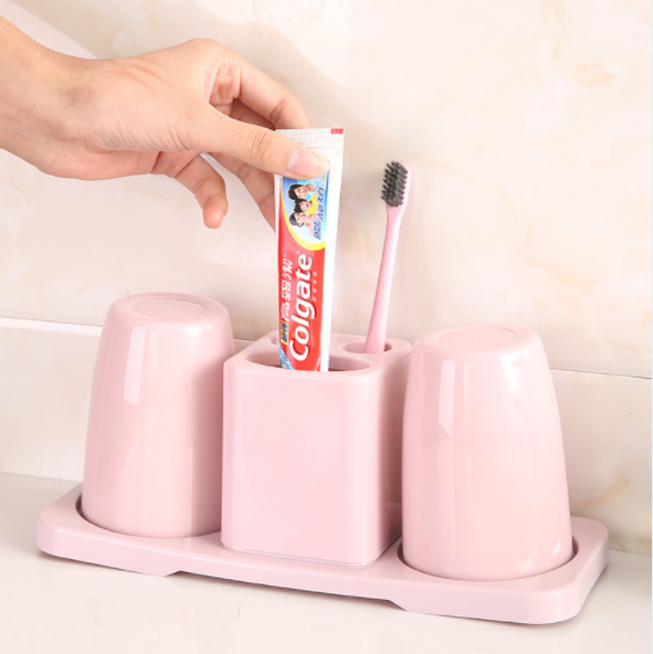 Creative toothbrush rack, toiletry set, double mouthwash cup, toothbrush holder, couple toothpaste rack, bathroom storage rack details Picture