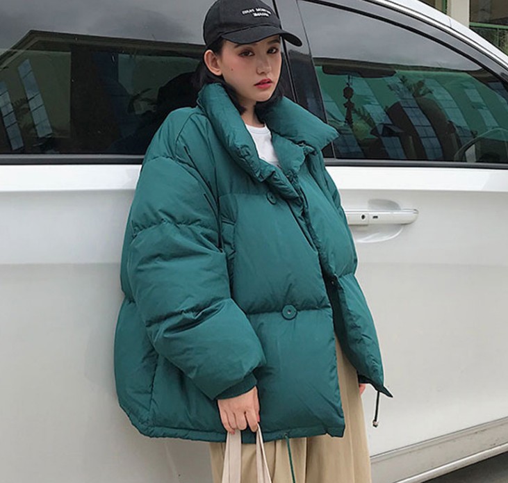 大码加厚面包服女羽绒棉服学生立领短外套