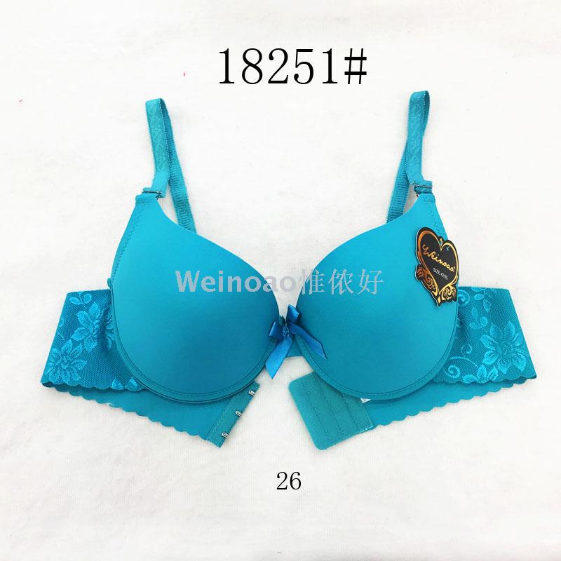 外贸提花无痕文胸 高档一片式文胸 三排扣现货内衣