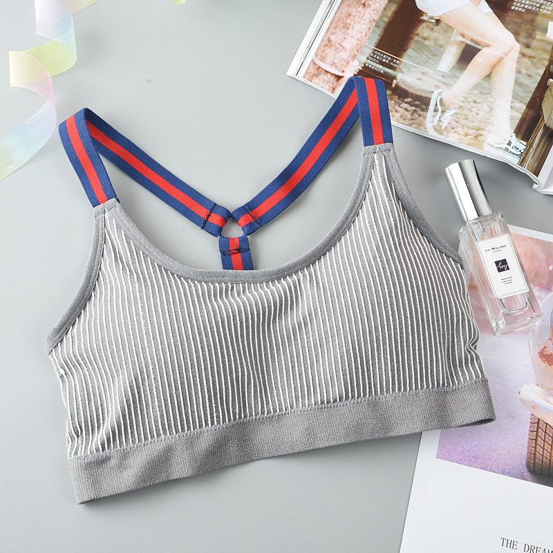 2018 Comfortable And Breathable Back Bra One Piece Seamless Striped Strap Underwear Outdoor Sports Bra Wholesale Application Scenario
