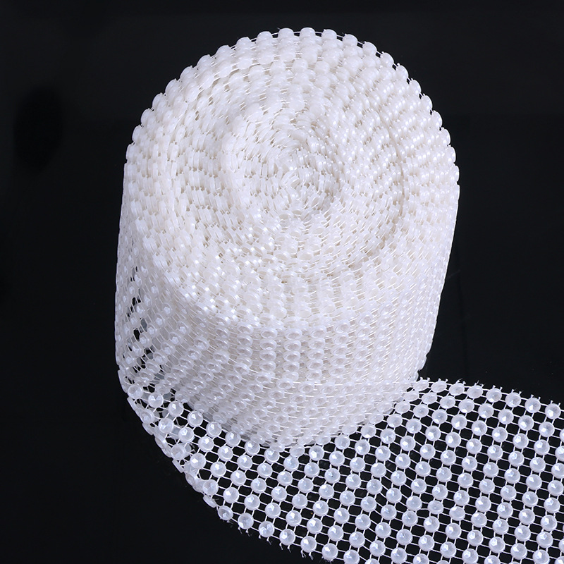 厂家直销多排多款珍珠仿钻网钻 优质塑料服装辅料珍珠排钻批发