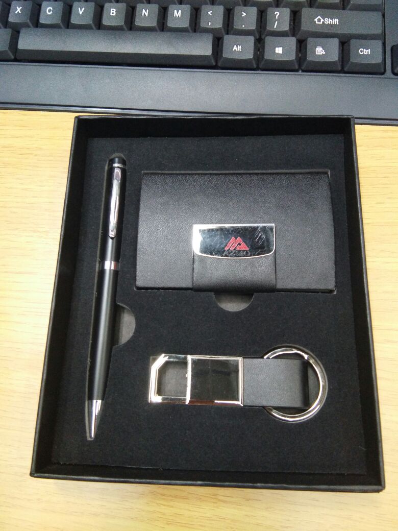 金属笔+名片盒+钥匙扣