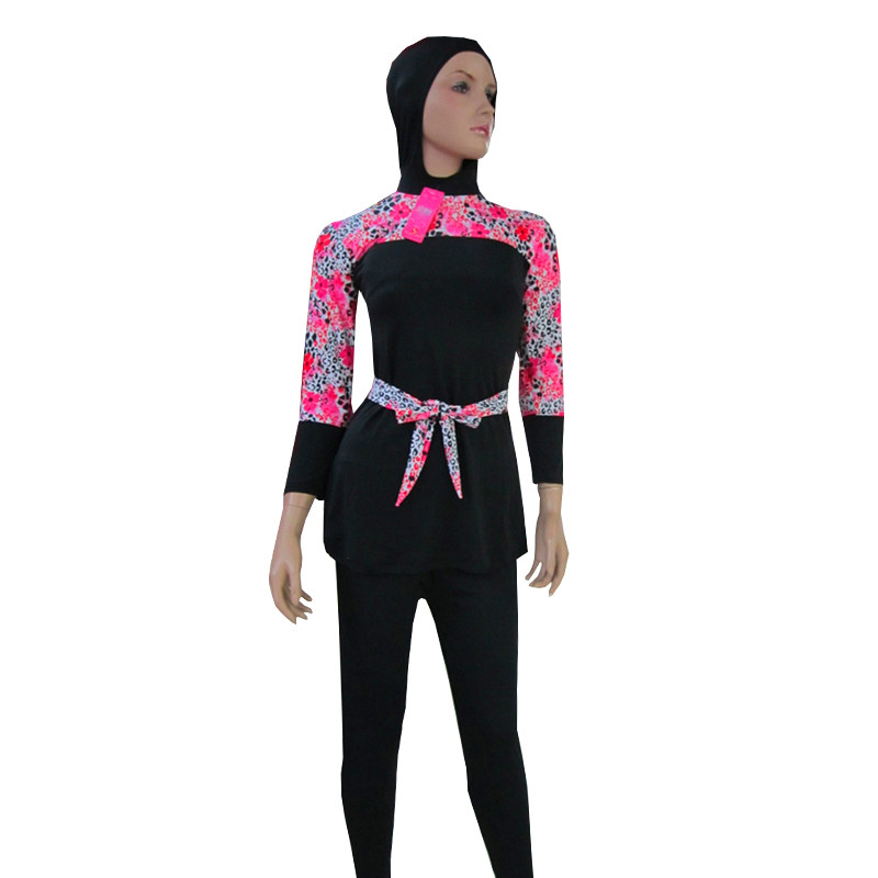 义乌好货穆斯林泳衣 阿拉伯妇女游泳衣外贸女士保守二件套分体