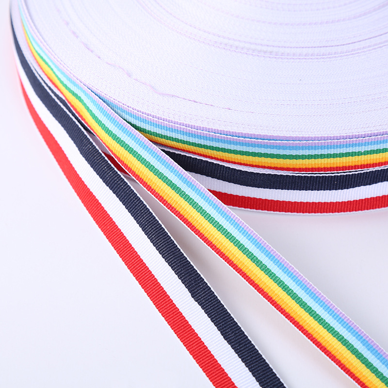 厂家供应涤纶色织带 手工diy服装箱包装饰配件缎带纺织辅料定制