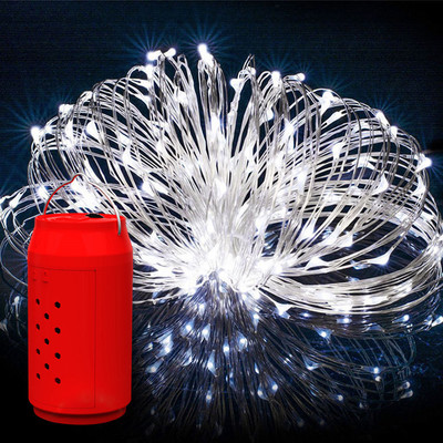 Factory direct sales of LED light strings, copper wire lights, warm white four-color 10-meter 100-light decorative Christmas light strings full figure