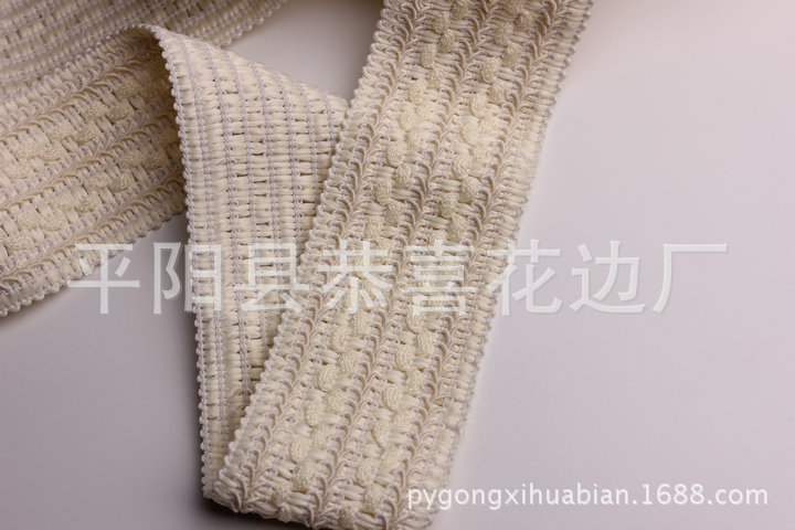 【厂家直销】大量现货供应蜈蚣松紧带/供应5.5公分米白色松紧带细节图