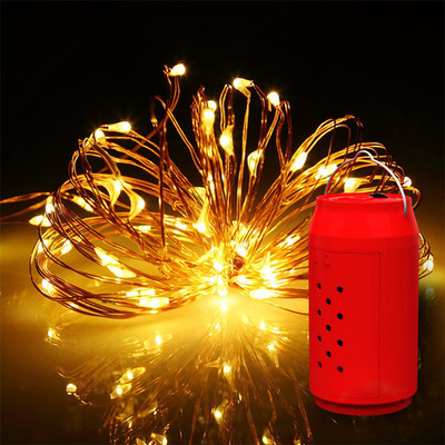 Factory direct sales of LED light strings, copper wire lights, warm white four-color 10-meter 100-light decorative Christmas light strings Specification drawing