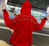 Hooded sweatshirt for women, long-sleeved, loose and laid-back style, large-sized sports student coat details Picture