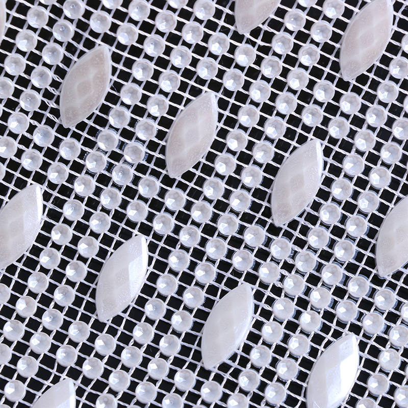 厂家直销 椭圆方形仿珍珠线钻排钻 优质塑料服装辅料珍珠线钻批发产品图