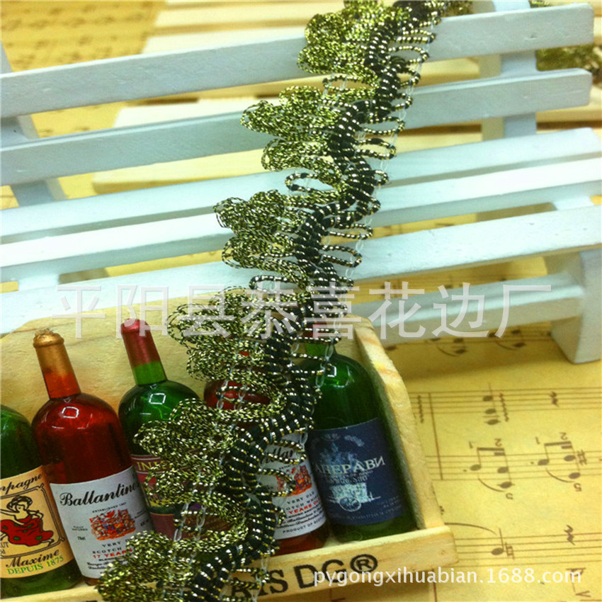 【厂家直销】供应黑金三朵花/供应各种金银丝波浪边