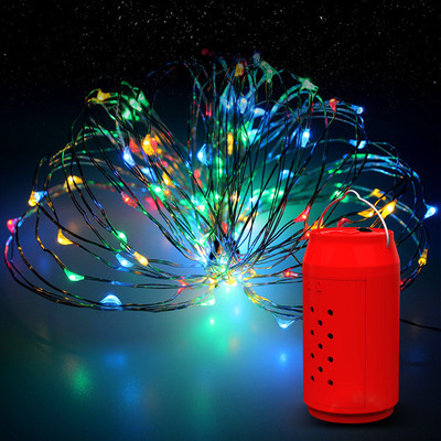 Factory direct sales of LED light strings, copper wire lights, warm white four-color 10-meter 100-light decorative Christmas light strings details Picture